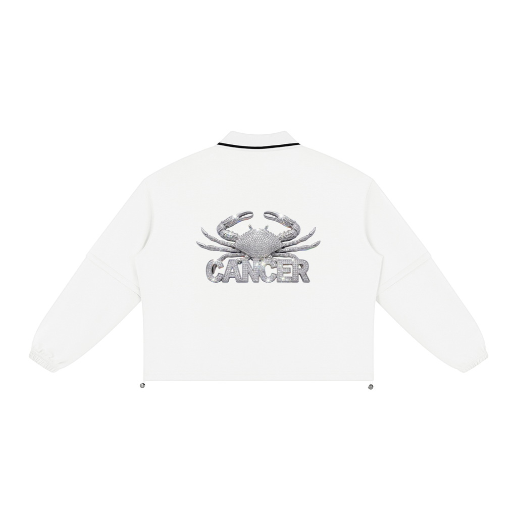 Cancer Unisex Boxy Collared Detachable Sweatshirt
