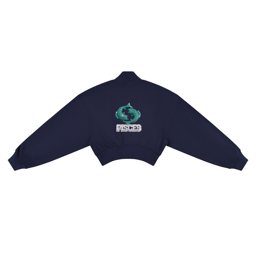 Pisces Women's Crop Mock Neck Sweatshirt