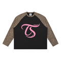 Unisex Leopard Panel Raglan Sleeve T-Shirt