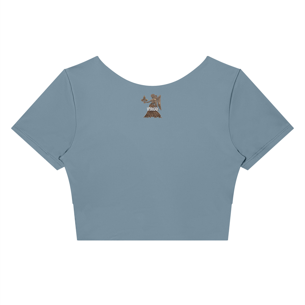 Virgo Women's Panelled Crop Yoga T-Shirt