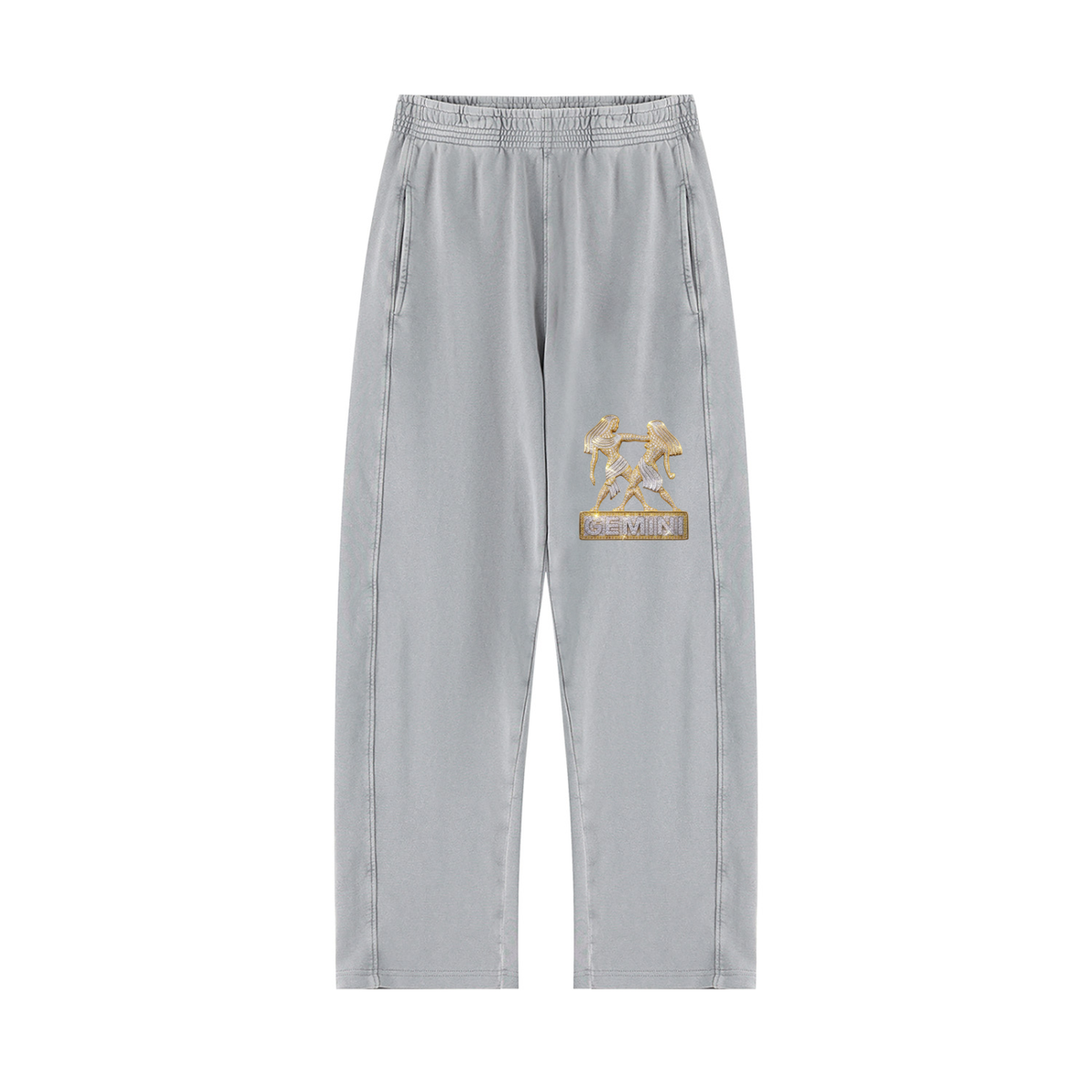 Gemini Unisex Mineral Wash Straight Sweatpants
