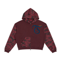 Unisex Colorblock Camo Full Zip Boxy Hoodie