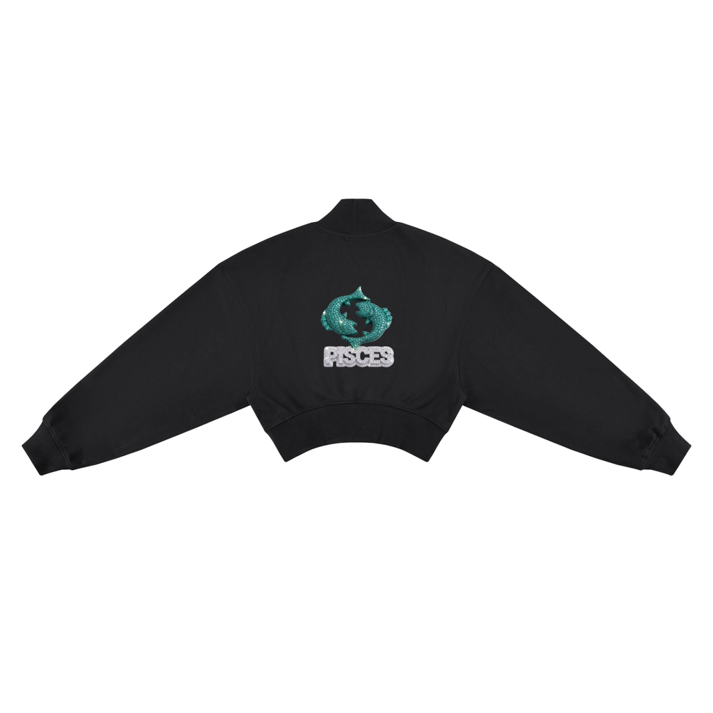 Pisces Women's Crop Mock Neck Sweatshirt