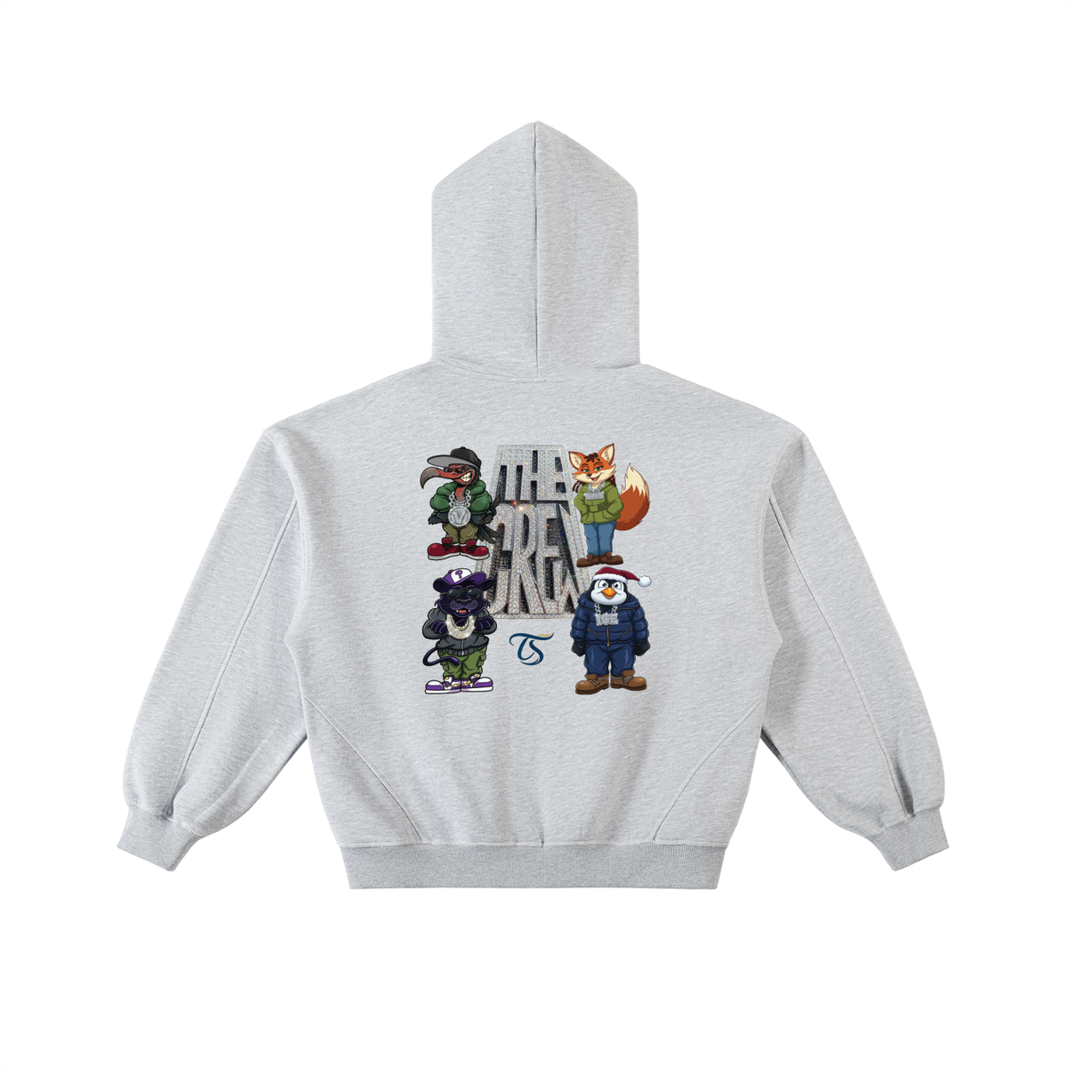The Crew Contrast-Stitched Boxy Fleece Zip Hoodie