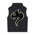 Tosmooth Creations Black/Yellow Snow Washed Sleeveless Hoodie