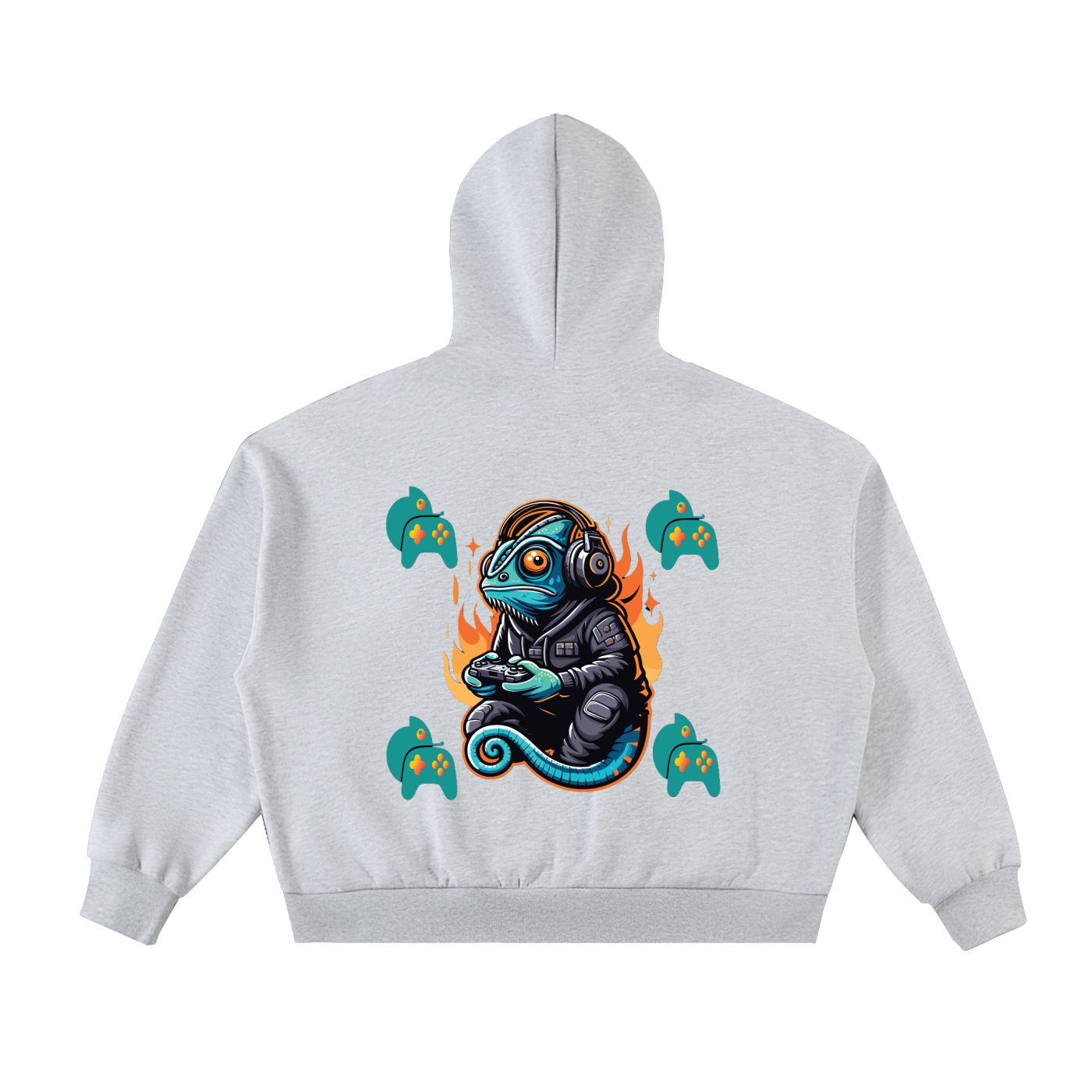 Fleeced Full-Zip Boxy Hoodie