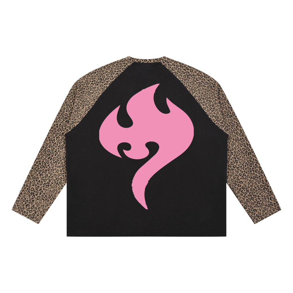 Unisex Leopard Panel Raglan Sleeve T-Shirt