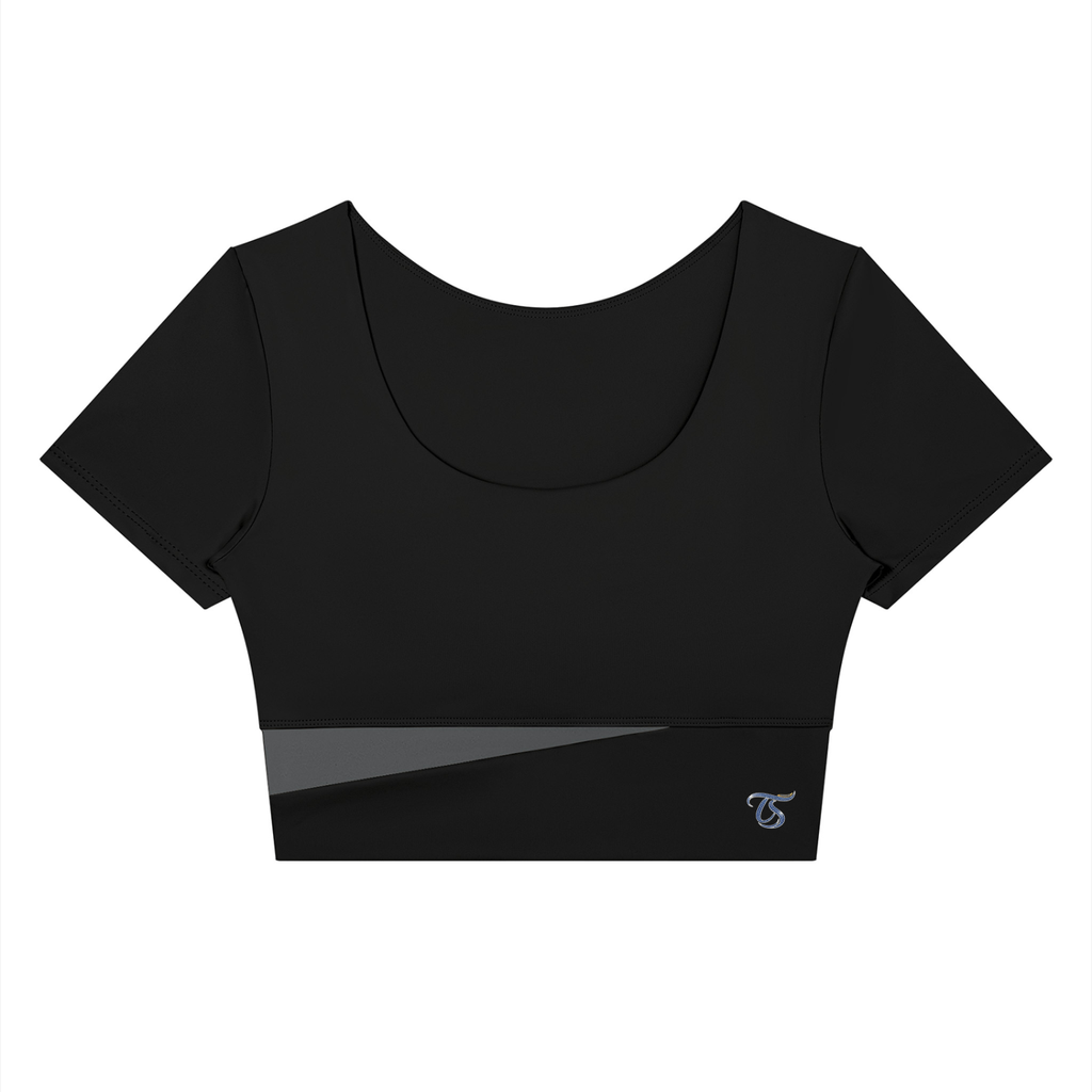 Virgo Women's Panelled Crop Yoga T-Shirt