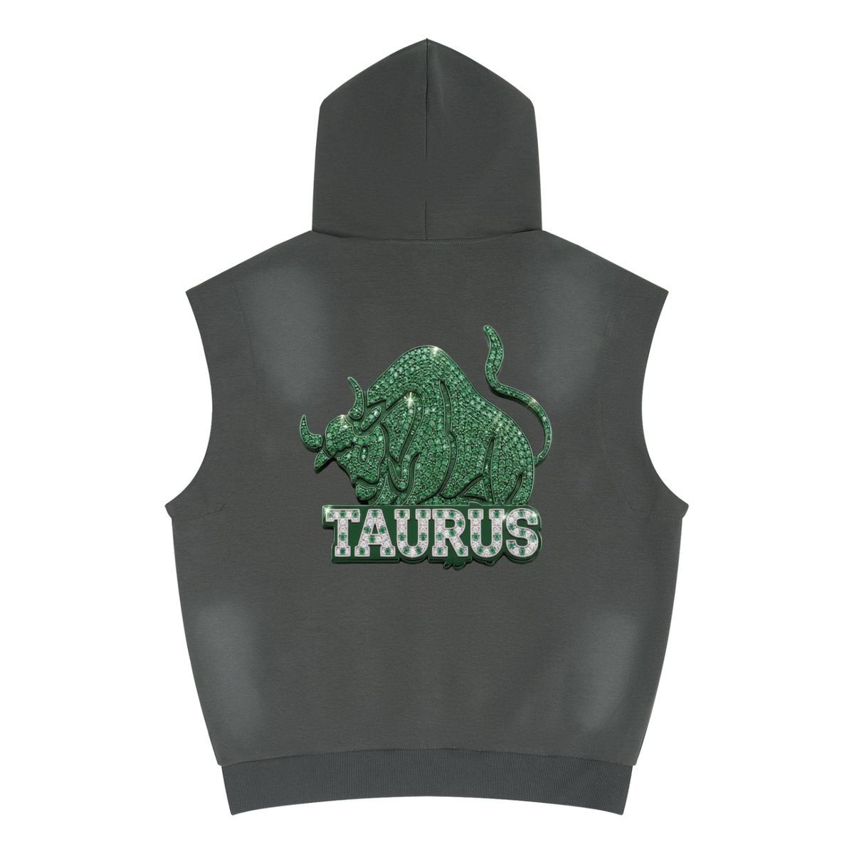 Taurus Unisex Vintage Wash Sun Fade Sleeveless Hoodie
