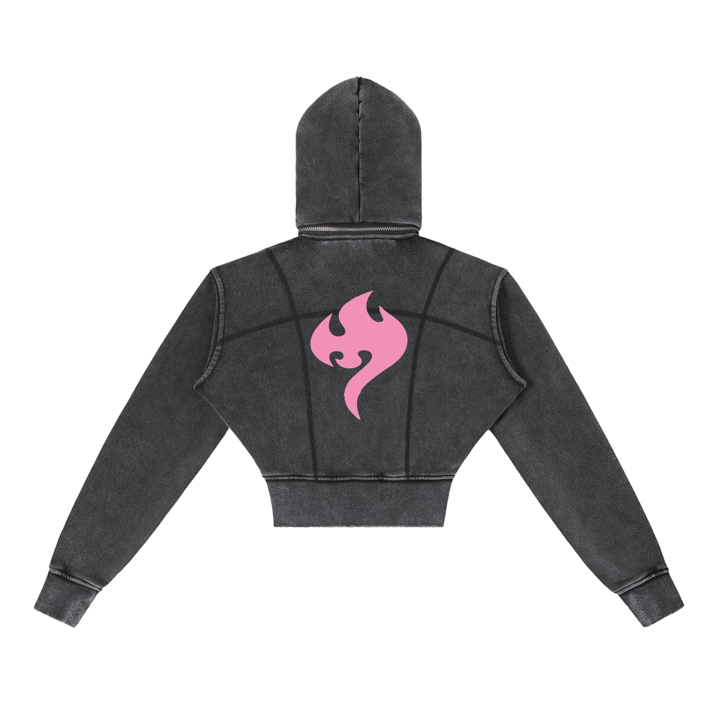 Pink Vintage Washed Cropped Fleece Hoodie