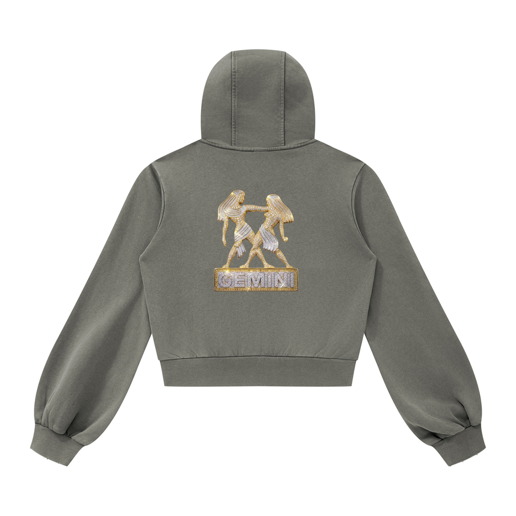 Gemini Vintage Wash Full Zip Hoodie