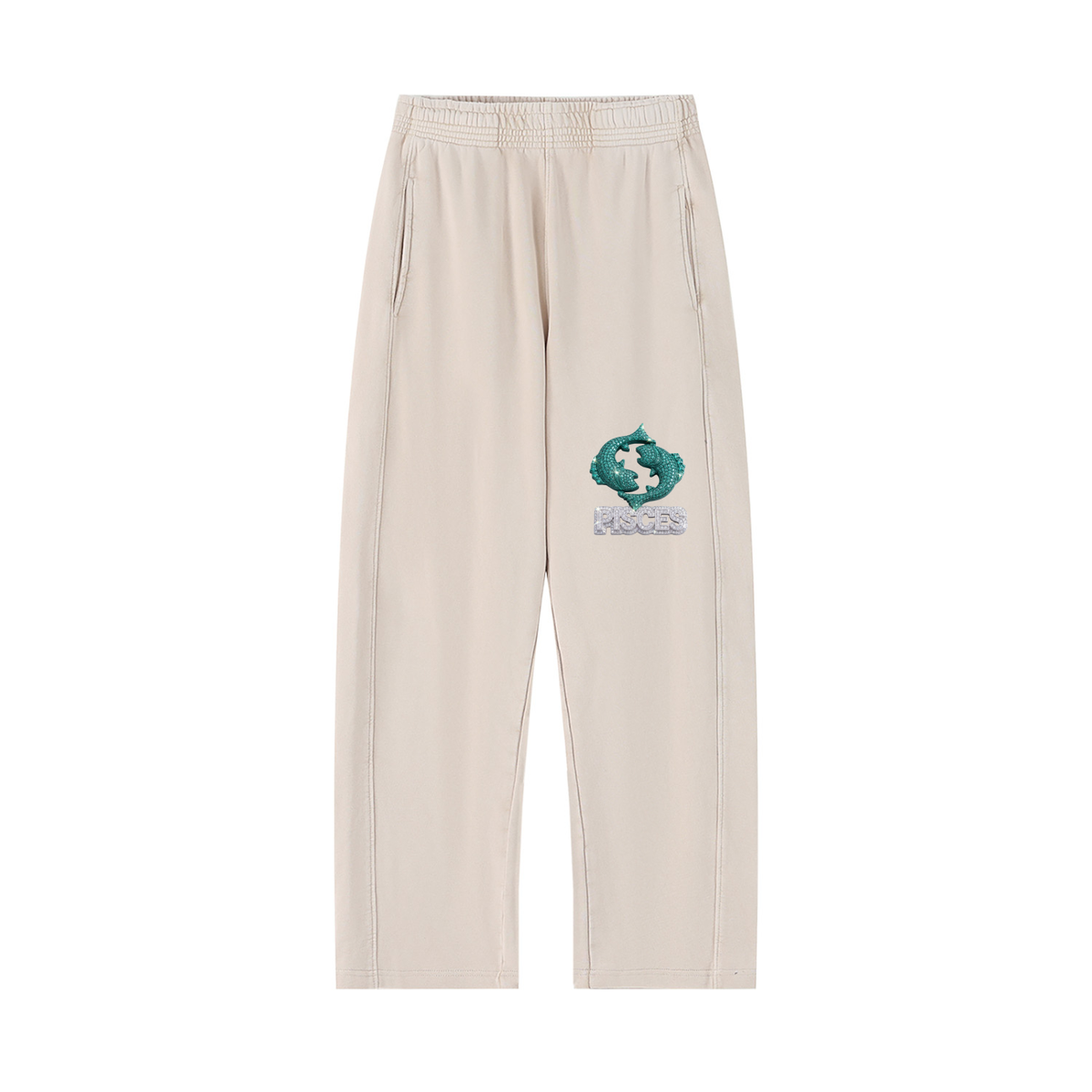 Pisces Unisex Mineral Wash Straight Sweatpants