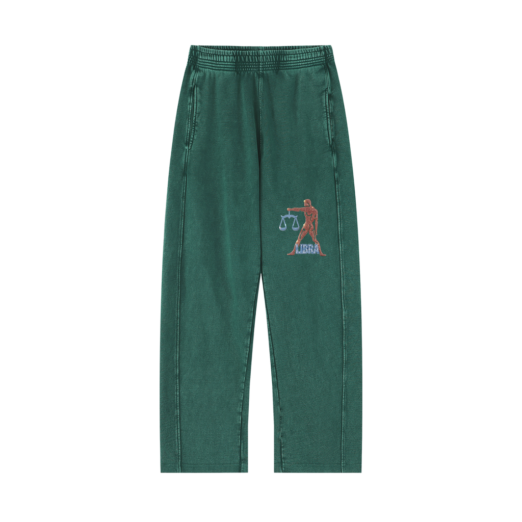 Libra Unisex Mineral Wash Straight Sweatpants