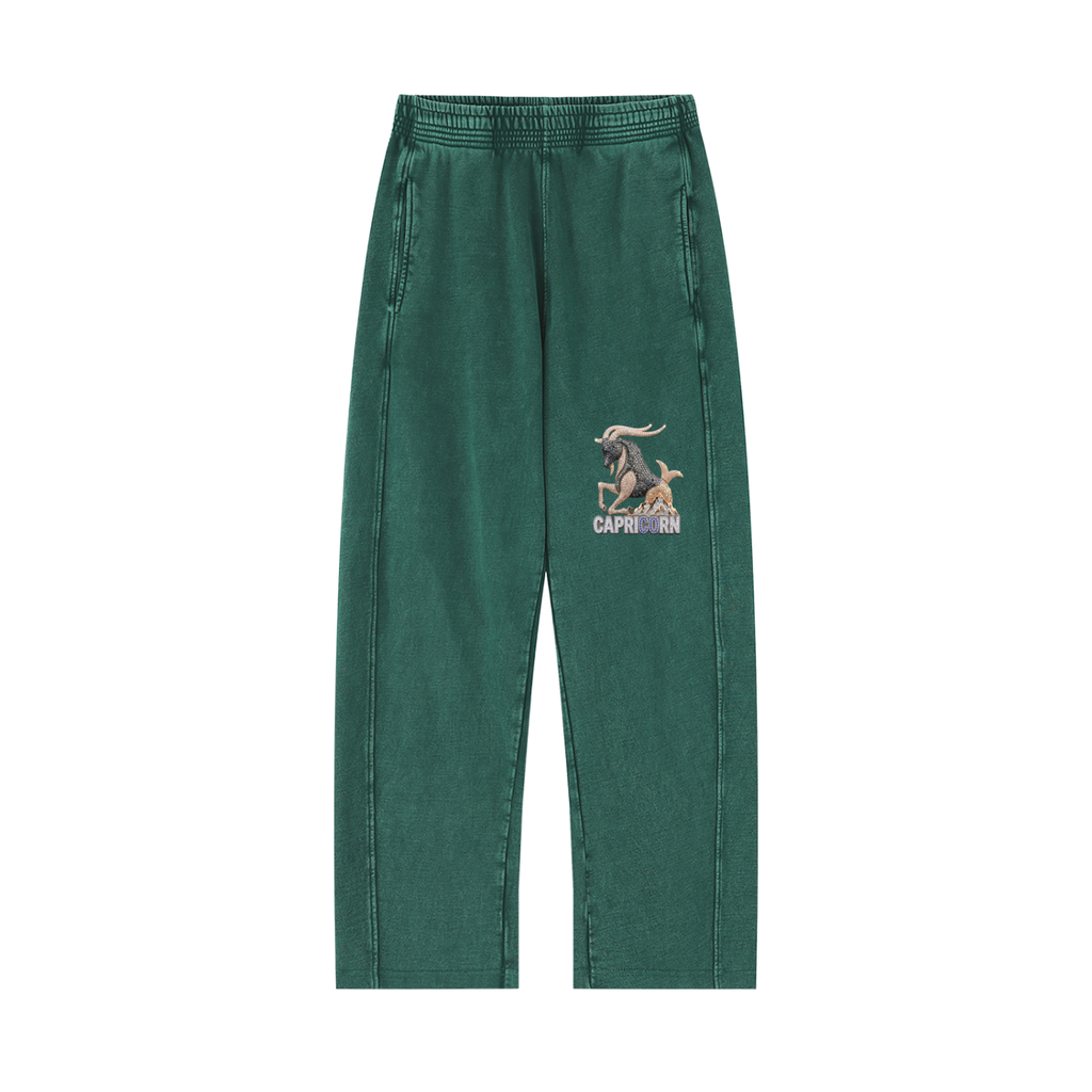 Capricorn Unisex Mineral Wash Straight Sweatpants