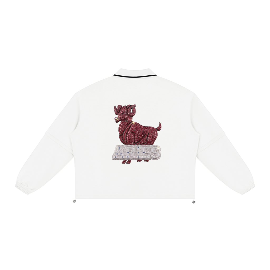 Aries Unisex Boxy Collared Detachable Sweatshirt