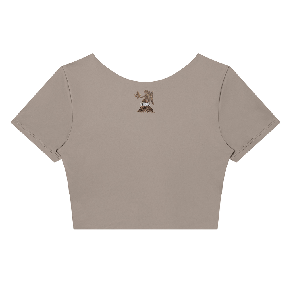 Virgo Women's Panelled Crop Yoga T-Shirt
