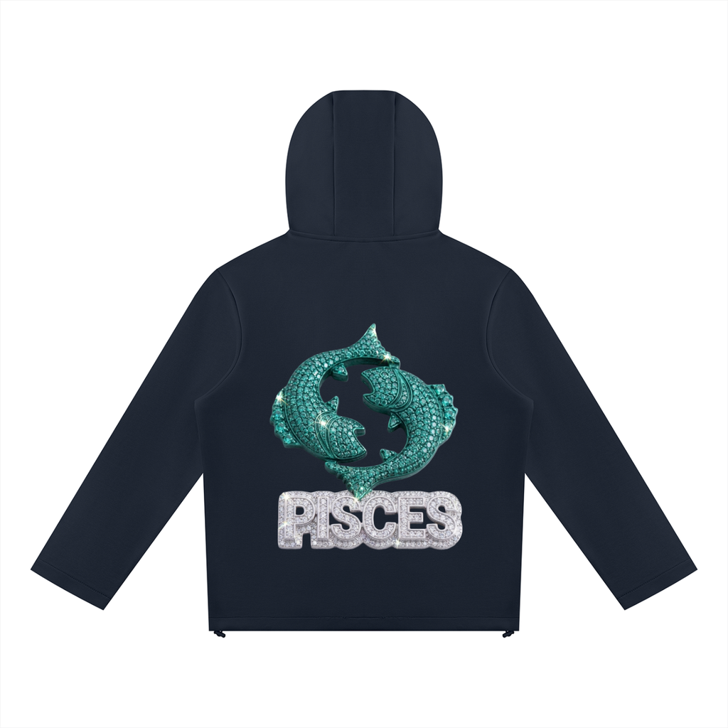 Pisces Unisex Paneled Full Zip Hoodie