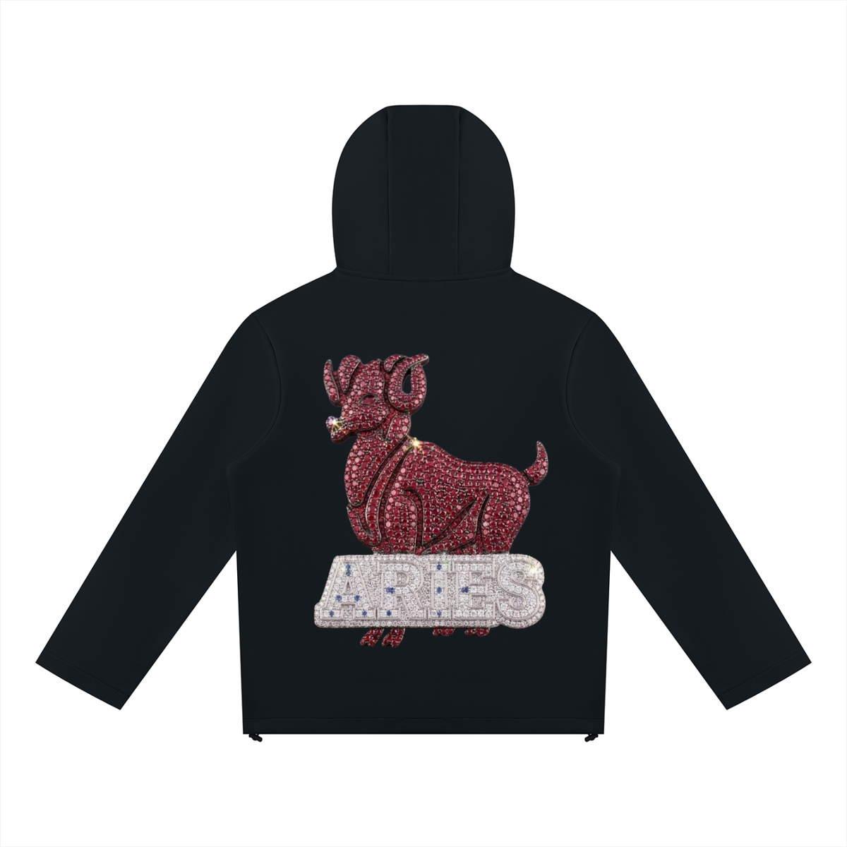 Aries Unisex Paneled Full Zip Hoodie
