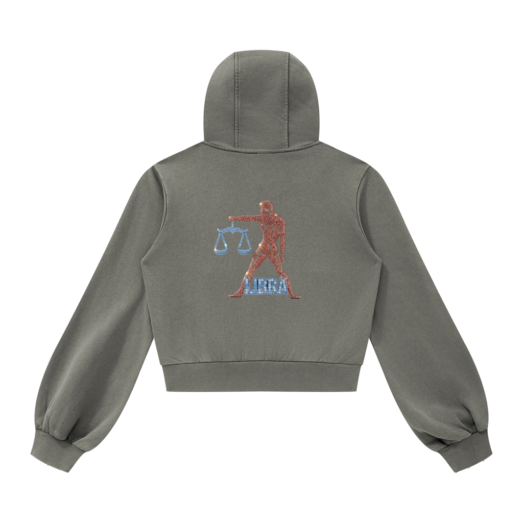 Libra Vintage Wash Full Zip Hoodie