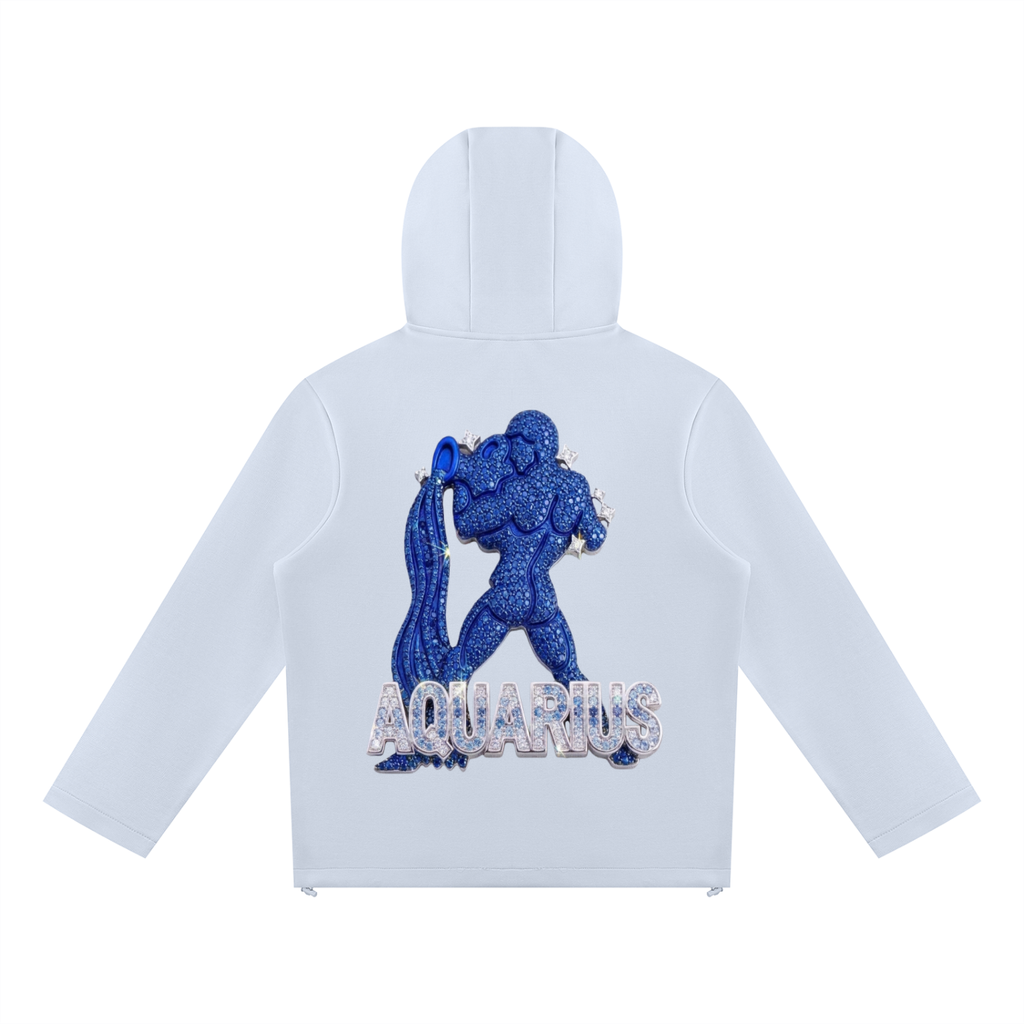 Aquarius Unisex Paneled Full Zip Hoodie
