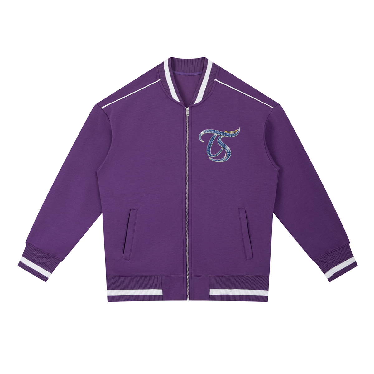 Virgo Contrast Piping Zip Bomber Jacket