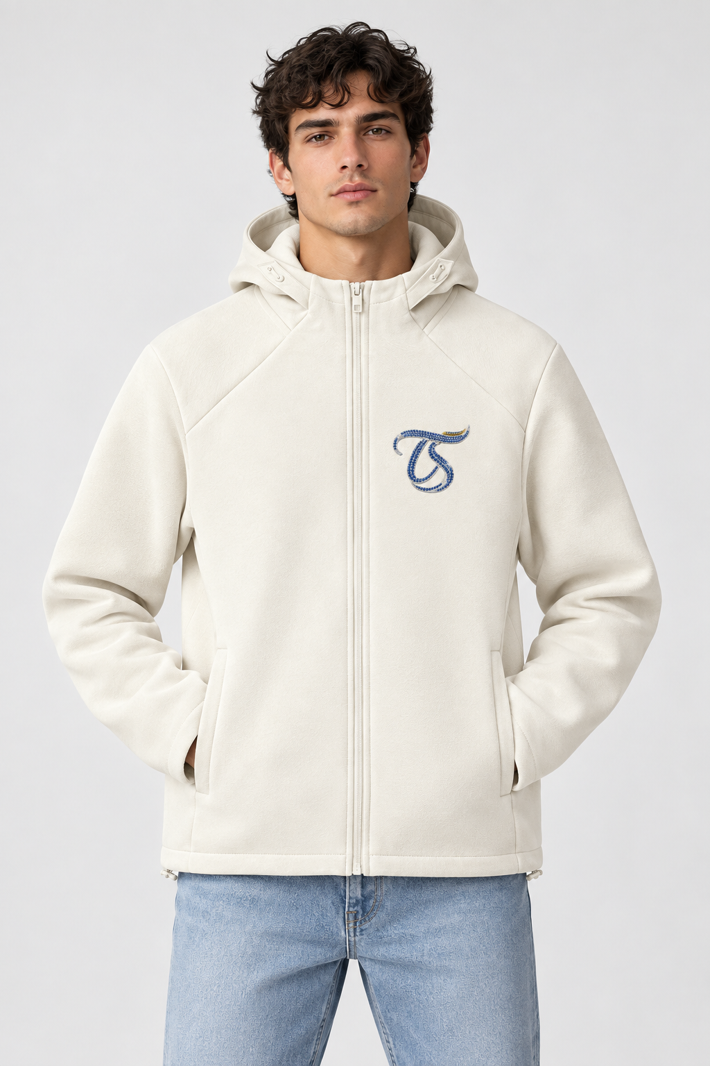 Aquarius Unisex Paneled Full Zip Hoodie