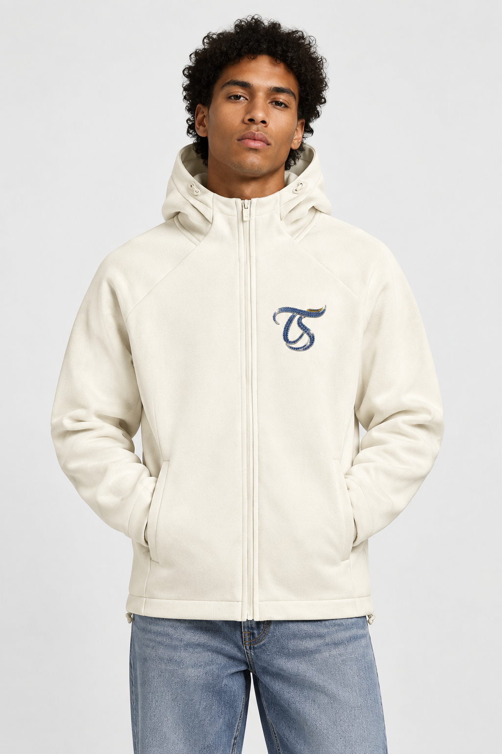 Aries Unisex Paneled Full Zip Hoodie